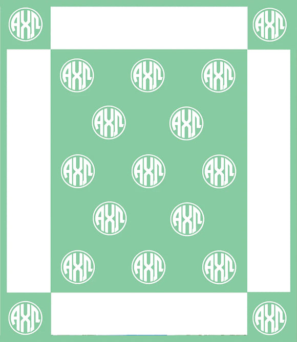 Alpha Chi Omega Woven Monogram Circle Blanket (50