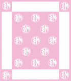 Phi Mu Woven Monogram Circle Blanket (50" x 60")