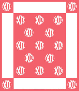 Chi Omega Woven Monogram Circle Blanket (50" x 60")