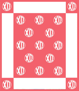 Chi Omega Woven Monogram Circle Blanket (50" x 60")
