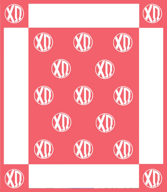 Chi Omega Woven Monogram Circle Blanket (50
