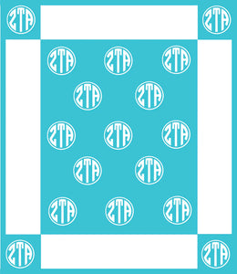 Zeta Tau Alpha Woven Monogram Circle Blanket (50" x 60")