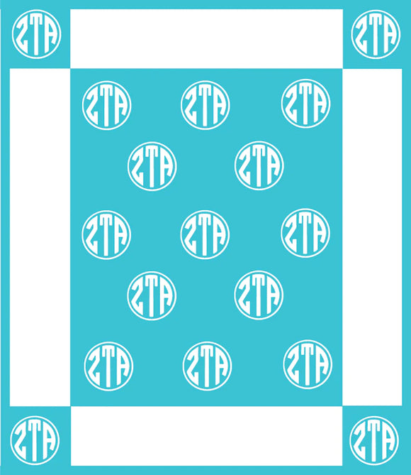 Zeta Tau Alpha Woven Monogram Circle Blanket (50