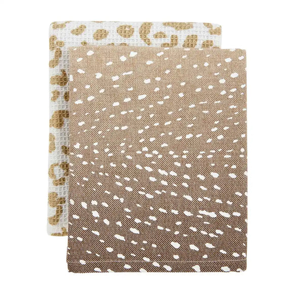 FAWN AND LEOPARD HAND TOWEL SET