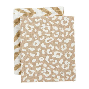 LEOPARD AND ZEBRA HAND TOWEL SET