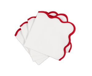 SCALLOP EDGE NAPKIN S/4 - Scarlett