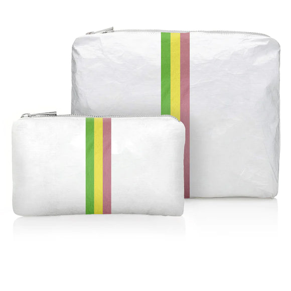 Organizational Packs - Shimmer White w Green, Yellow, and Pink Stripes