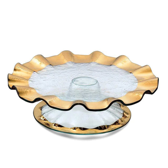 RUFFLE PEDESTAL CAKE PLATE 14