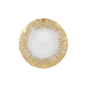 RUFOLO GLASS GOLD BRUSHSTROKE SALAD PLATE