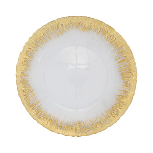 RUFOLO GLASS GOLD BRUSHSTROKE SERVICE PLATE/CHARGER