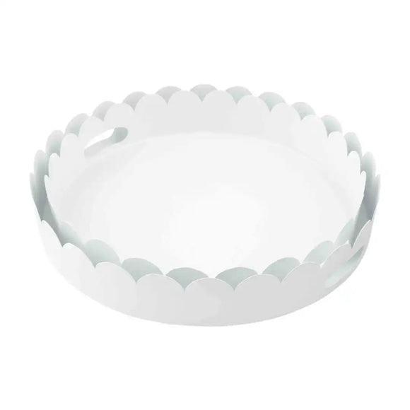 SCALLOPED METAL TRAY SET