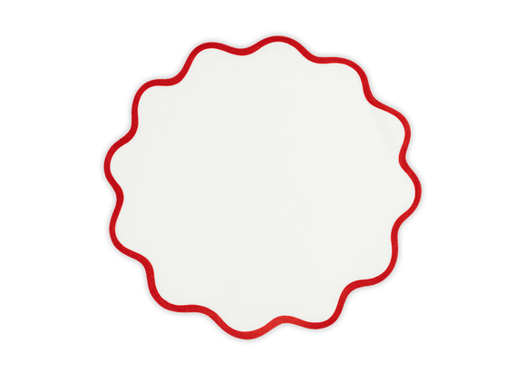 SCALLOP EDGE CIRCLE PLACEMAT - S/4 Scarlett