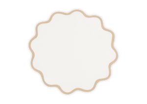 SCALLOP EDGE CIRCLE PLACEMAT - S/4 Oat