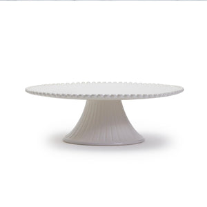 Heirloom Embossed Pearl Edge Cake / Serving Pedestal Platter