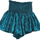 Teal Wavy Swing Shorts