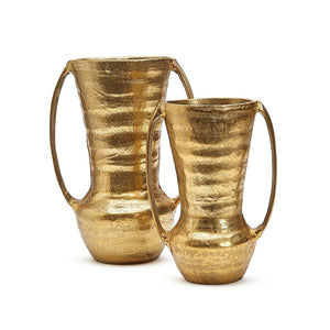 Marrakech Golden Handled Vase - Hand Forged Recycled Aluminum